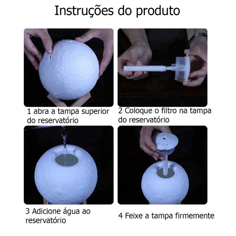 Humidificador Lua Decorativo Tech