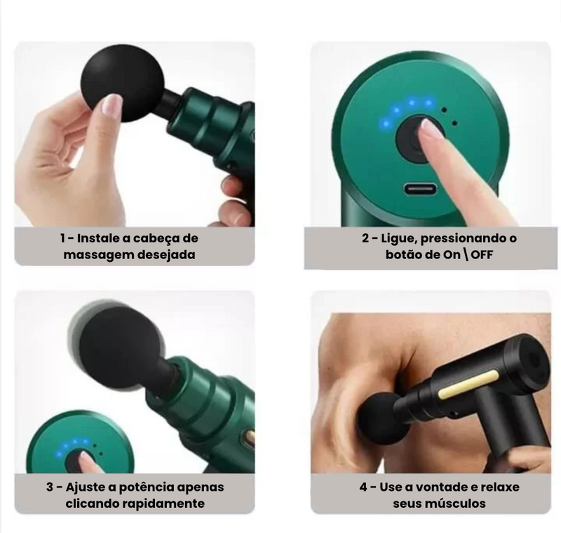 Pistola Massageadora Elétrica Tech