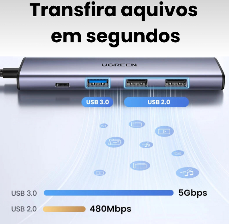 5 em 1 - USB-C Hub Tech